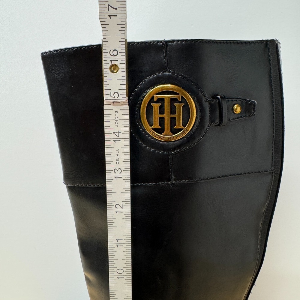 Tommy Hilfiger Twinezza-F Black Riding Boots, Size 9M, Knee-High Side Zip - Picture 8 of 11